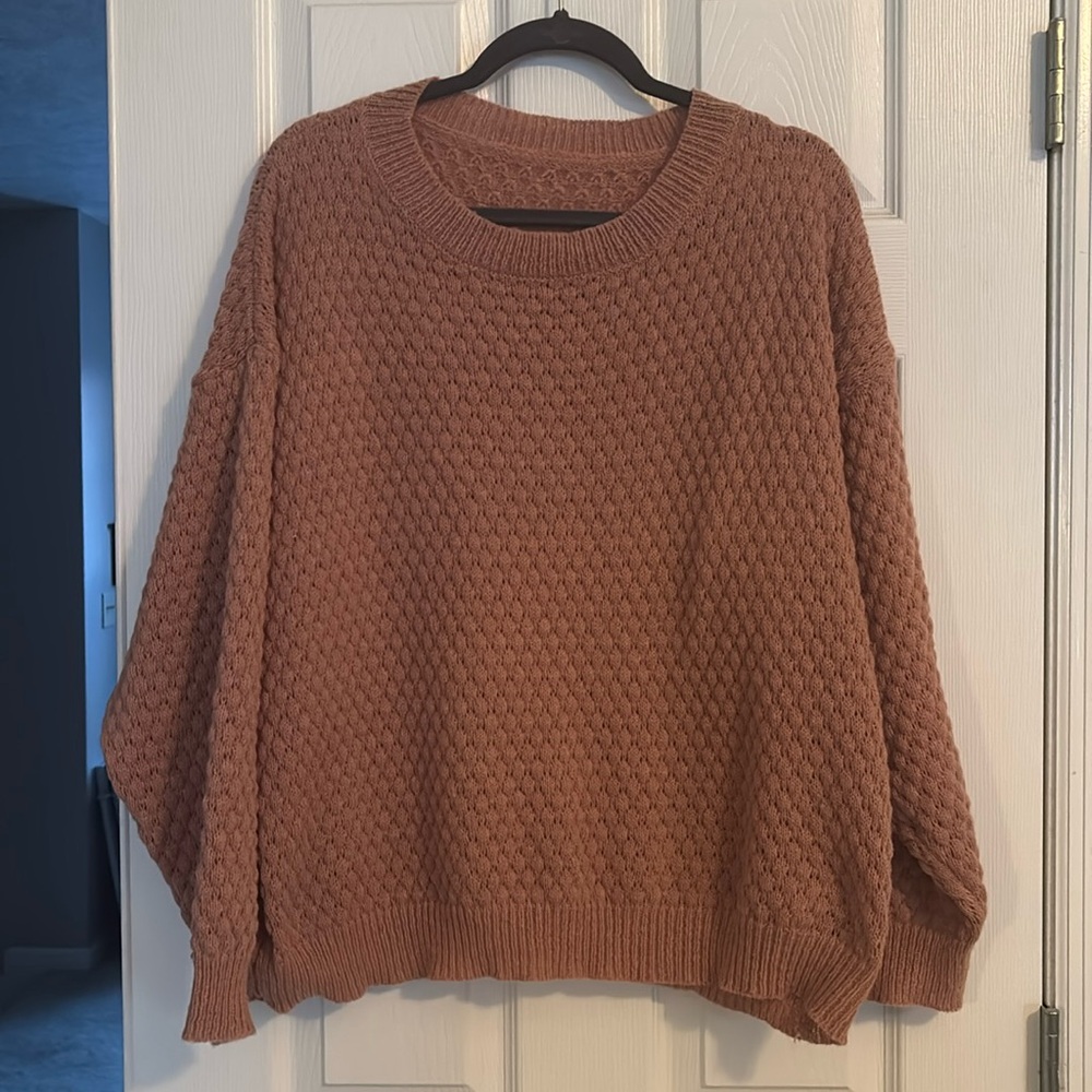 Women’s 1X Dusty Rose Crewneck Sweater